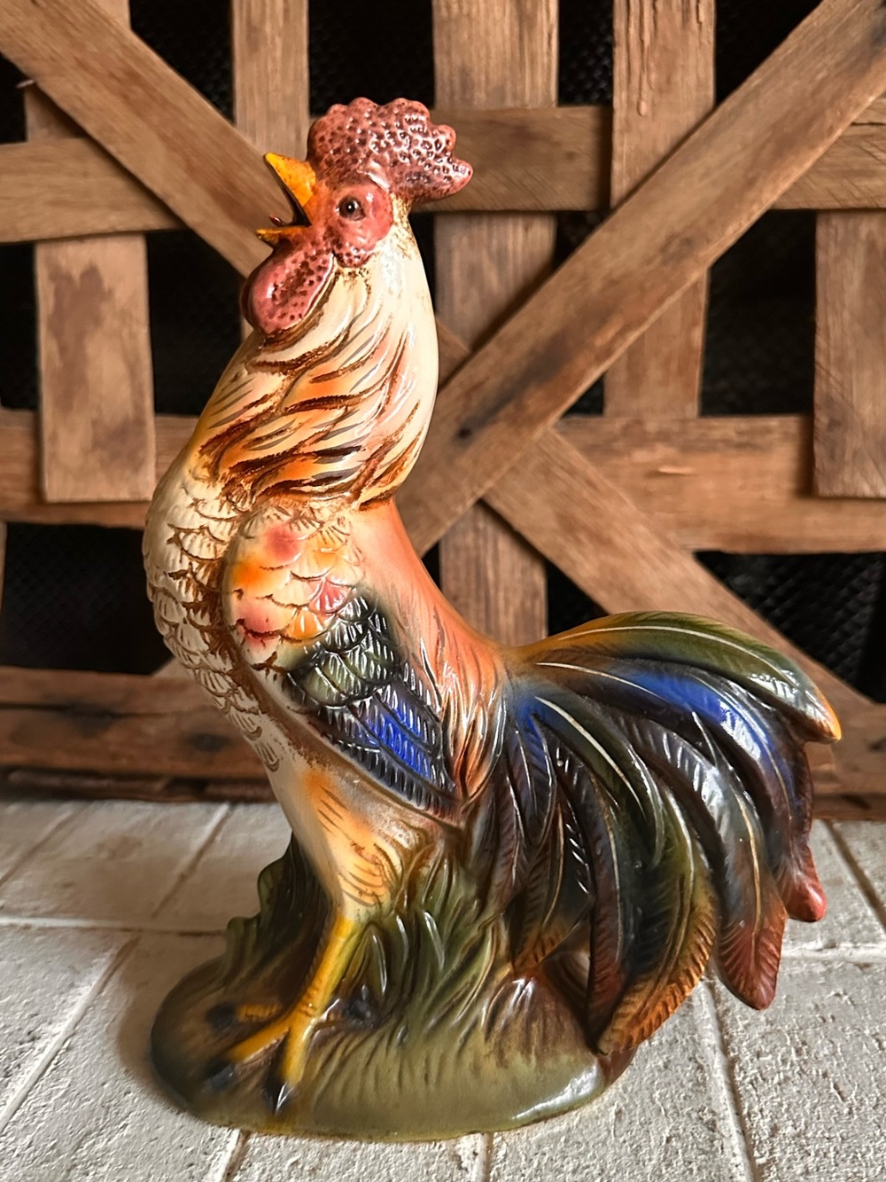 Vintage Ceramic Rooster 10”